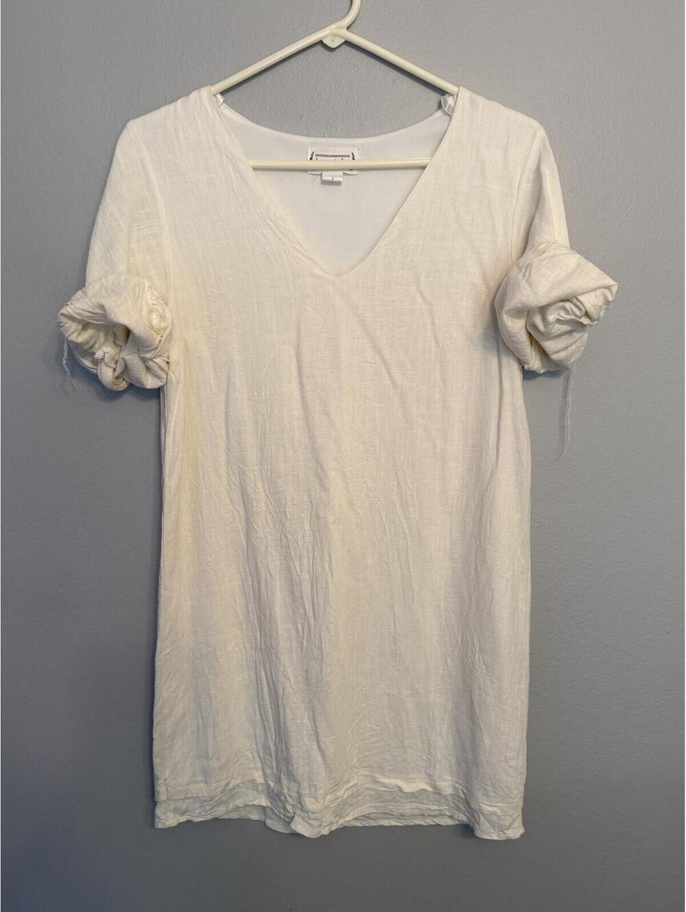 Loveriche Lined Raw Hem Sleeve Dress Small